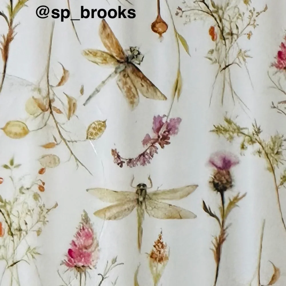 🎁Art House Shower Curtain -Dragonfly Opal Shower Curtain - 100% Cotton - 72”x72”
